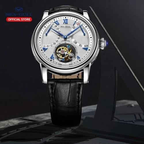 Seagull Mens Watch Manual Tourbillon Mechanical Watch Multifunctional Sapphire Calendar Luxury Mens Watch relogio masculino