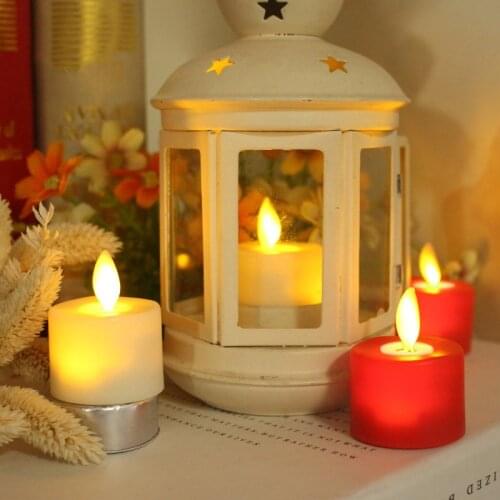 Tea Wax Electronic Candle Night Light LED Candle With Flameless Swinging Wick For Christmas New Year Party Wedding Decoration