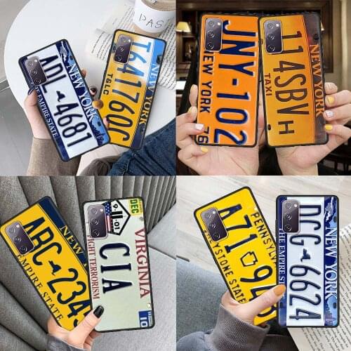 Phone Case For Samsung S20 FE S21 S10 S9 Plus S8 S10 Capa for Galaxy Note 20 Ultra 10 Lite 9 Soft Cover New York Plate Number