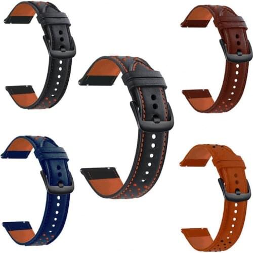 For 22mm Huawei wtach GT 2 GT-46 strap For Samsung Gear S3 S4-42 Sport Genuine Leather bracelet watch for Huami 46mm Wtachband