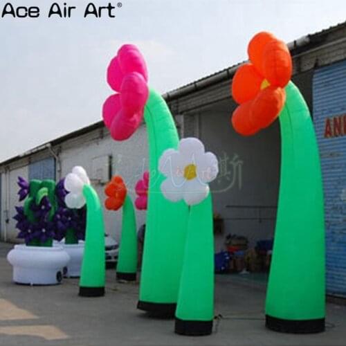 Giant shimmering inflatable flower decoration,flashing inflatable flower for stage or event