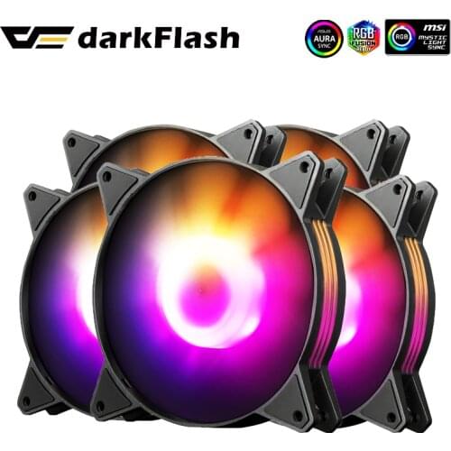 Darkflash C6 pc Computer Case Fan RGB tuning colorful fan 4PIN Adjust LED 120mm radiator argb Cooler Cooling silent 12cm Fans