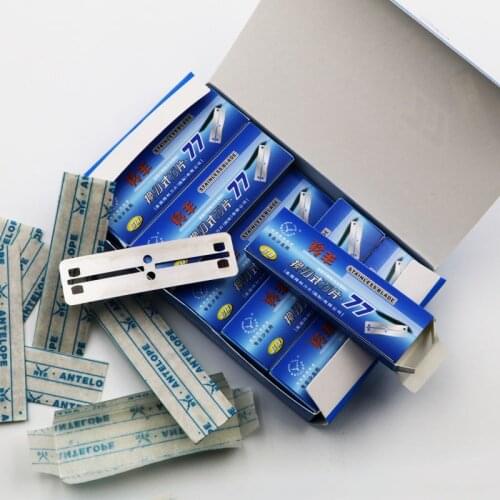 100 Pcs Antelope Super-77 Razor Blades Brand Stainless Steel Safety Razor Blades To Shave Blade To Razor For Men Barber Blade