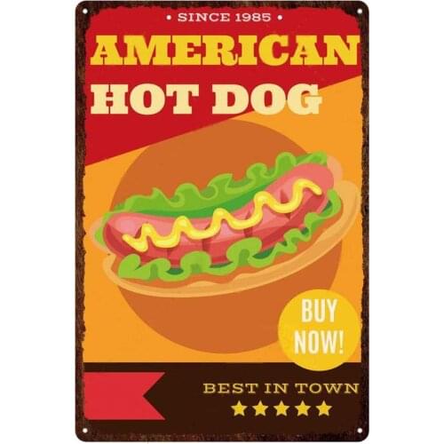 Fast Food Vintage Style Metal Sign Iron Painting for Indoor & Outdoor Home Bar Coffee Kitchen Wall Decor 8 X 12 Inch