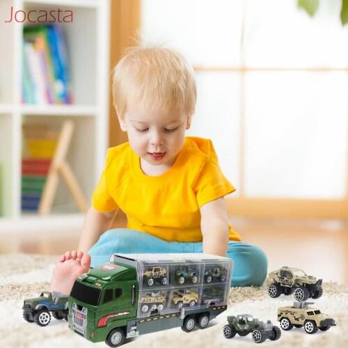 7pcs/Lot Military Tank Alloy Diecast Car Model Engineering Toy Vehicles Truck 1:64 Scale Model Car Educational Toys for Boys
