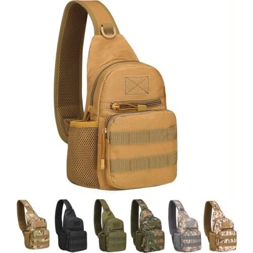 Men Sling Bags Nylon Chest Pack Military Tactical Assault Shoulder Crossbody Bag Male Travel Rucksack Water Bottle Pack