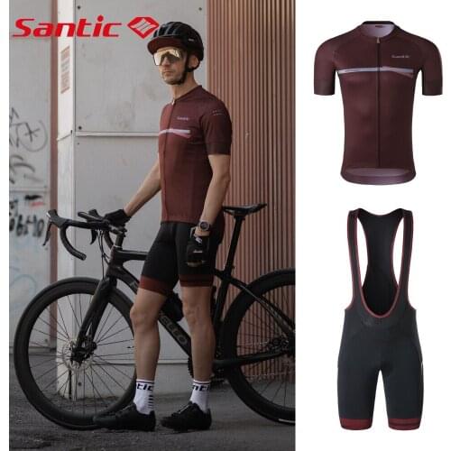 New Arrival! Santic Men Cycling Jersey Set Breathable Summer MTB Road Bicycle Jerseys Cycling Clothing Short Bike Jersey