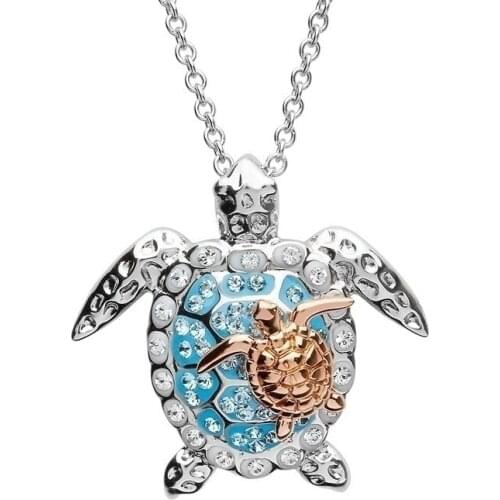 New Fashion Accessories One Big and One Small Turtle Pendant Necklace for Women Cute Animal Necklace Party Gift Jewelry