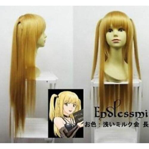 Shipping Death Note Amane Misa Blonde Long Cosplay Party Wig Fashion 80cm Cos Wig Hair