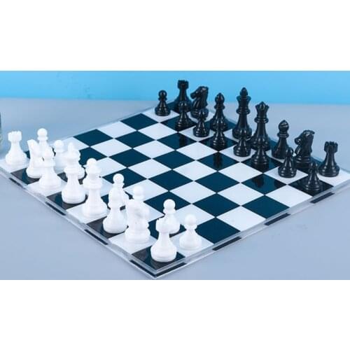 DIY Crafts Making Tools Crystal Epoxy Resin Mold International Chess Checkerboard Casting Silicone Mould