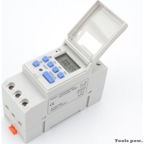Programmable Digital TIME SWITCH Relay Timer Weekly 7 Days Control Good Electronic Din Rail Mount AC 220V / 110V DC 12V 16A LCD