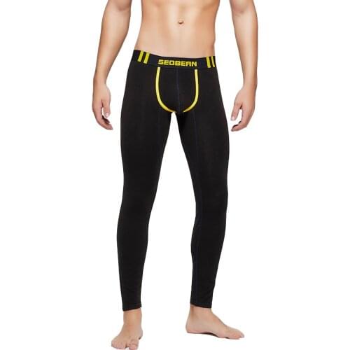 Sexy underwear men thermal underwear ropa interior hombre bottom pants cueca masculina intimo uomo solid sexy leggins men