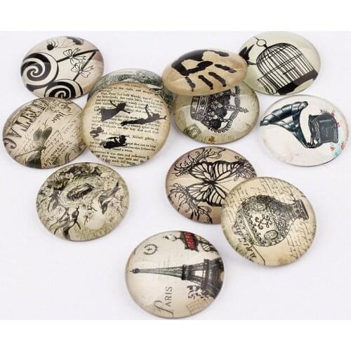 Mixed 12/16/18/20/25mm Hot Sale Eiffel Tower Domed Round Handmade Photo Glass Cabochon Good Quality Magnifying DIY 20/lot