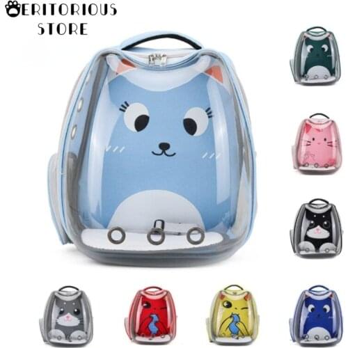 Cat Ears Carrier Bag Breathable Pet Carriers Small Dog Cat Backpack Travel Space Capsule Cage Pet Transport Bag Carrying For Cat