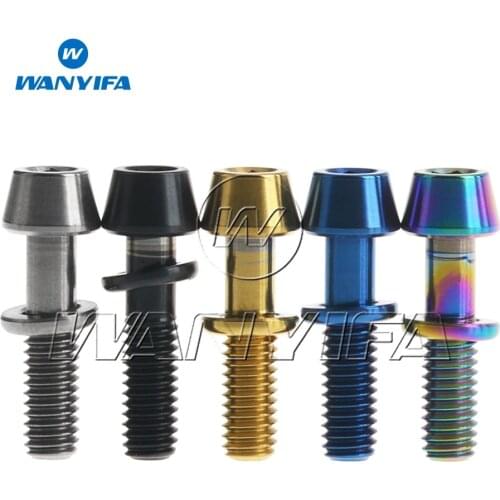Wanyifa Titanium Ti Bolt M4x15.3mm Allen Hex Taper Screws Bolts with Washers for Ritchey C260 Bicycle Stem