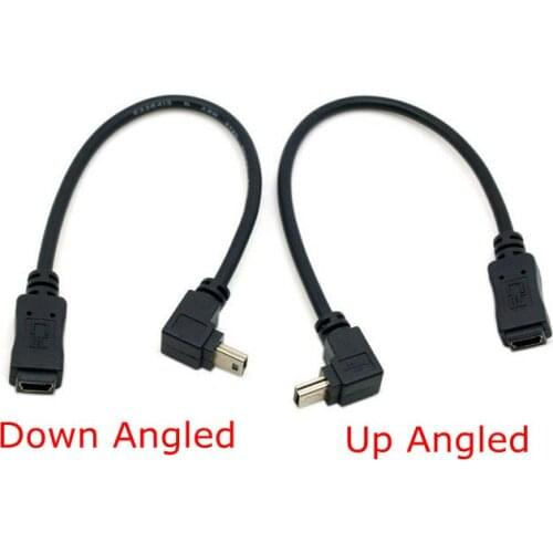 90 Degree Up & Down Direction Angled Mini USB 5 Pin Male to Female Extension Cable 0.2m 20cm MiniUSB adapter short Cable