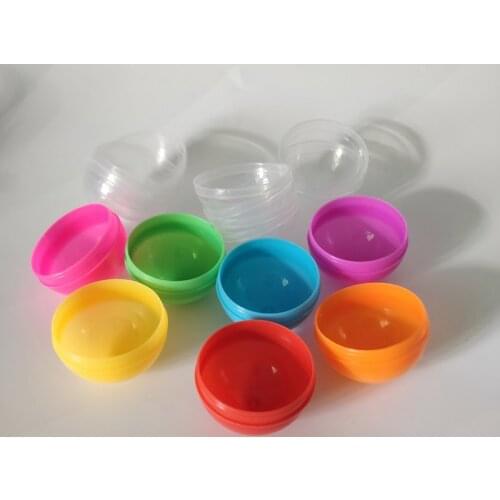 100pcs/Lot 50mm Half Clear Half Solid Colored Plastic Capsule Toy Capsules For Vending Empty Plastic Toys Ball Free Shipping