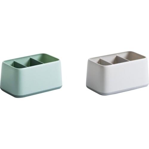 2 Pcs Desktop Storage Box Pen Holder Remote Control Container Functional Organizer Kitchen Bathroom Organizer