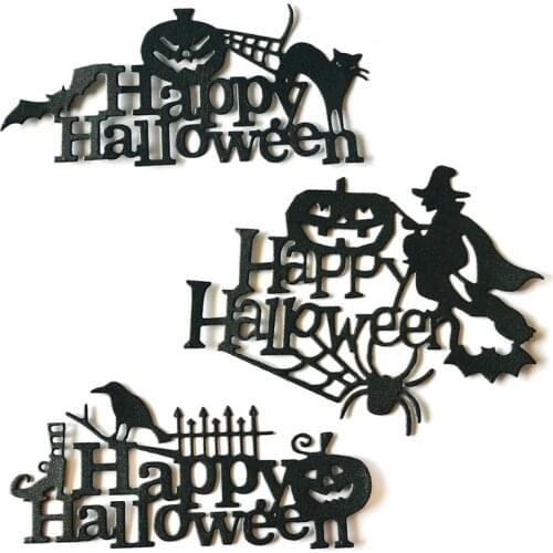 3pcs/set Happy Halloween Metal Cutting Dies Stencil Scrapbooking DIY Album Stamp Paper Card Embossing Decor Craft