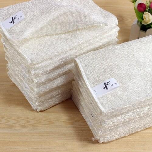 5PCS High Efficient Anti-grease Dish Cloth Bamboo Fiber Washing Towel Magic Kitchen Cleaning Wiping Kitchen Cleaning Accessories