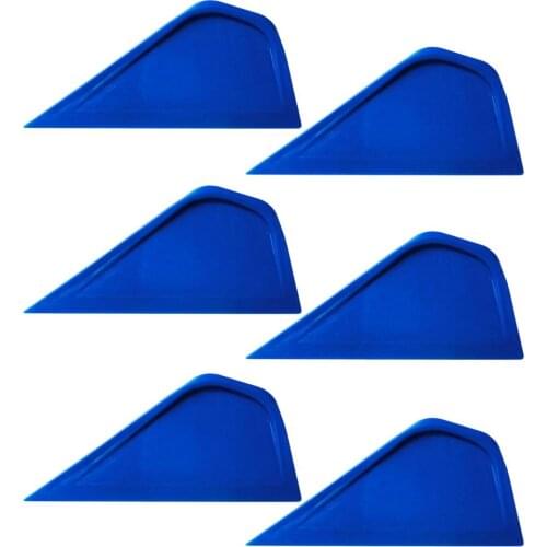 6PCS Car Styling Plastic Blue Sharp Corner Scraper Window Tint Squeegee Vinyl Film Wrapping Auto Decals Tools 6A31