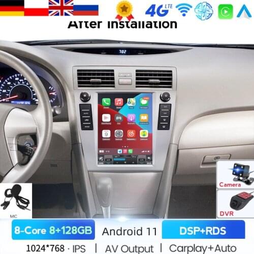 For Toyota Camry 6 XV 40 50 2006 - 2011 Tesla style screen Car Radio Multimedia Video Player Navigation GPS Android No 2din dvd
