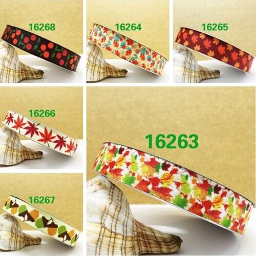 Free shipping 50 yard thanks giving day printed grosgrain ribbon 16263