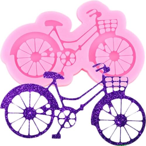 Shiny Glossy Bicycle Keychains Silicone Molds Polymer Clay Pendant Mold Necklace Jewelry Epoxy Crafting Moulds