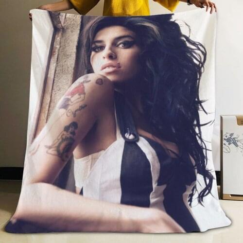 Musife Custom Amy Winehouse Flannel Blanket Design Your own Blanket Flannel Blankets for Sofa DIY Dropshipping