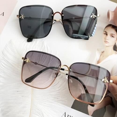 HBK Luxury Square Sunglasses Women Men Retro Brand designer Metal Frame Oversized Sun Glasses Female Grandient Shades Oculos