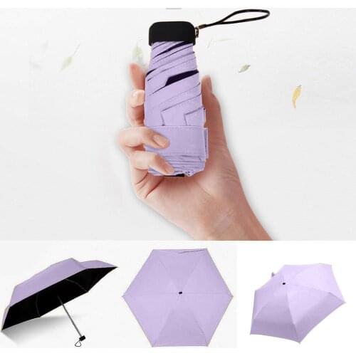Pocket Mini Umbrella Parasol Rain Women Windproof Durable 5 Fo lding Sun Umbrella Flat LightweightPortable Sunscreen Umbrella50