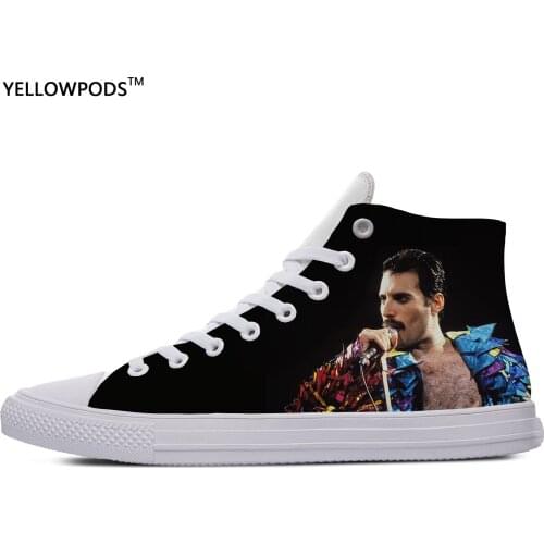 Cool Freddie Mercury Queen Rock Hot Handsome Fashion Casual Canvas Shoes Popular Breathable Lightweight Sneakers Men Women