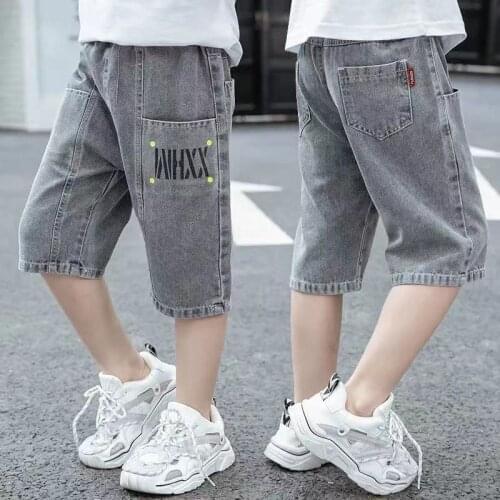 Summer Boys' Thin Styles, Big Boys' Jeans, Summer Styles, Korean Casual Ioose Childrens Clothes, Western Style Boys' Pants