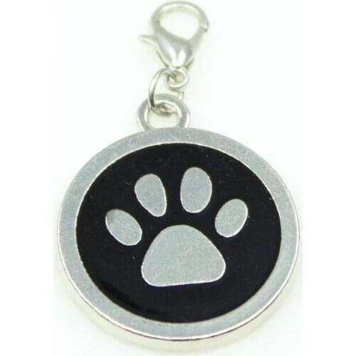 Hot selling 10pcs enamel dog paw charm dangle charms lobster clasp charms diy bracelet&bangle jewelry hanging charm