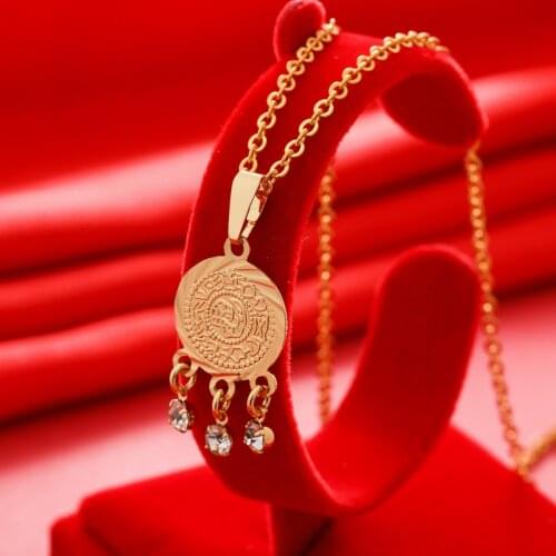 Gligli Small Necklaces For Women/Girl Gold Color Pendant Thin Chain Jewelry Ladies Festival Gift