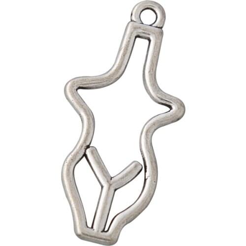 RAINXTAR Fashion Alloy Antique Silver Color Human Body Charms 14*28mm 100pcs AAC465