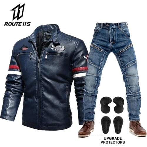 Motorcycle Jacket Leather Mens Brand Moto Leather Jacket Coat Men Handsome Washed Embroidery Biker PU Jacket Male Jaqueta Men