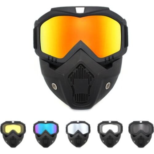 2021 New Adult Removable Winter Snow Sports Motorcycle Goggles Skiing Snowboard Snowmobile Full Face Helmet with Glasses