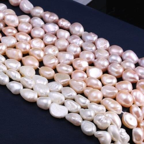 New natural freshwater pearl white and pink irregular pearl beads used for jewelry making DIY bracelet necklace size 10-11mm