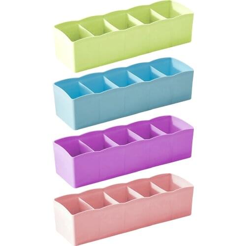 Plastic Organizer Tie Bra Socks Drawer Cosmetic Container Multipurpose Divider Storage Boxes