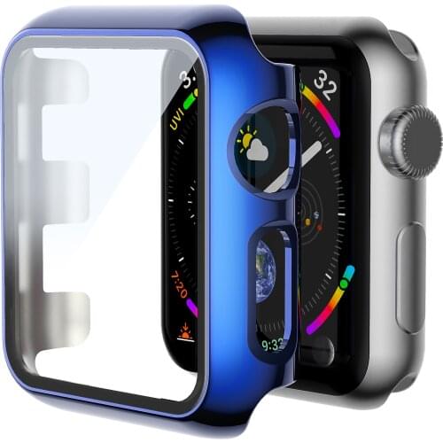 Blue Edge Full Screen Color Bumper Cover For Apple Watch 6 5 4 3 2 40MM 44MM Case For iWatch SE 6 5 42MM Protector Apple Watch