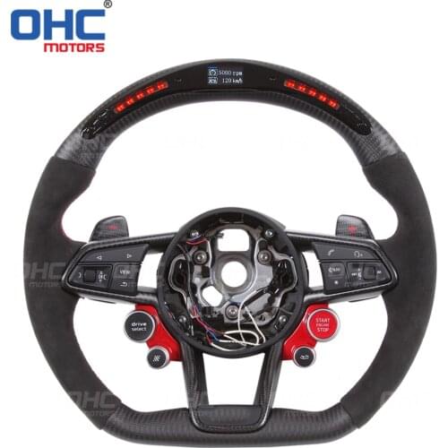 Performance 100% Real Carbon Fiber LED Display Steering Wheel compatible for TT TTRS R8 RS