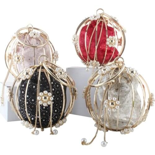 Luxury Women Handbags Clutch Bag Designer Evening Clutch Party Rhinestone Chain Shoulder Bag Round Hand Bags Ladies Clutch Purse