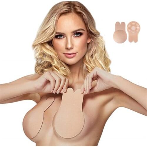 Self-adhesive Bra Strapless And Reusable Adhesive Push Up Bra Silicone Sticky Bras For Womens Open Back Bra Invisible Bralette