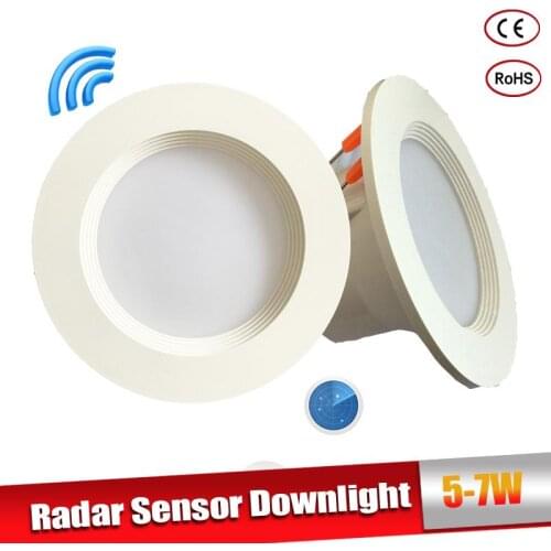 Radar Motion Sensor LED Downlight 5W 7W Recessed Ceiling Lamp 110/220V Led Bulb for living room passage Indoor Led Spot Lamp