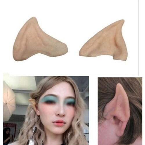 Yooap Halloween Elf Half Ears Party Supplies Dress Up Props Pointed Ear Latex Silicone