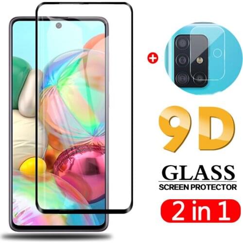 2IN1 Tempered Glass For Samsung Galaxy A71 A51 A21S S20FE A21 A02S A42 Screen Protector Glass Film For Galaxy A21S A21 S20 FE