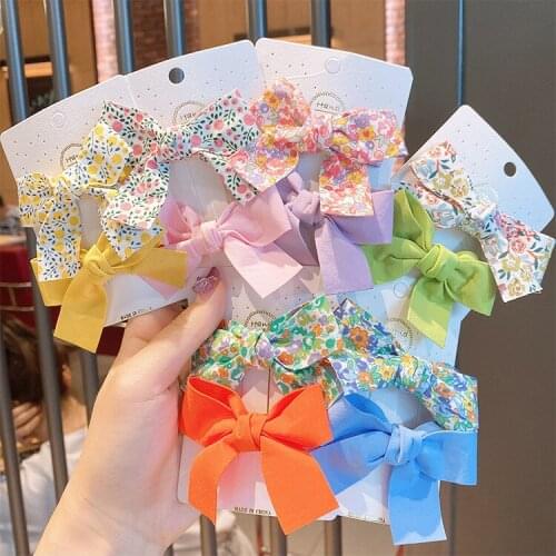 2pcs/set Children Butterfly Hairpin Kids Headdress Printed Side Bangs Clip Fashion Hair Accessories Floral Cute Decorative clip
