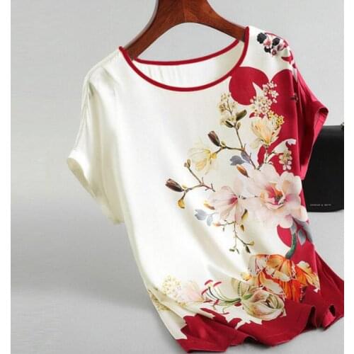 Ladies Womens Moms loose top summer short-sleeved bottoming printing T-shirt