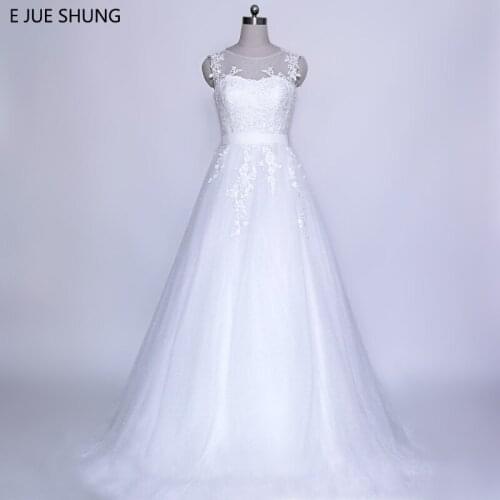 E JUE SHUNG vestido de novia Vintage Lace Appliques Backless Cheap Wedding Dresses Cap Sleeves Wedding Gowns trouwjurk
